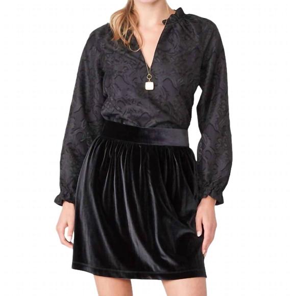 NEW SPARTINA 449 gianna stretch velvet skirt in black - Picture 1 of 2